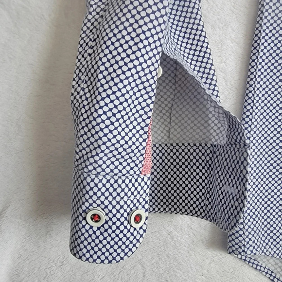 Pioneer Gragney London Button Down Shirt Blue White Pattern Logo Size XL. - Picture 3 of 12